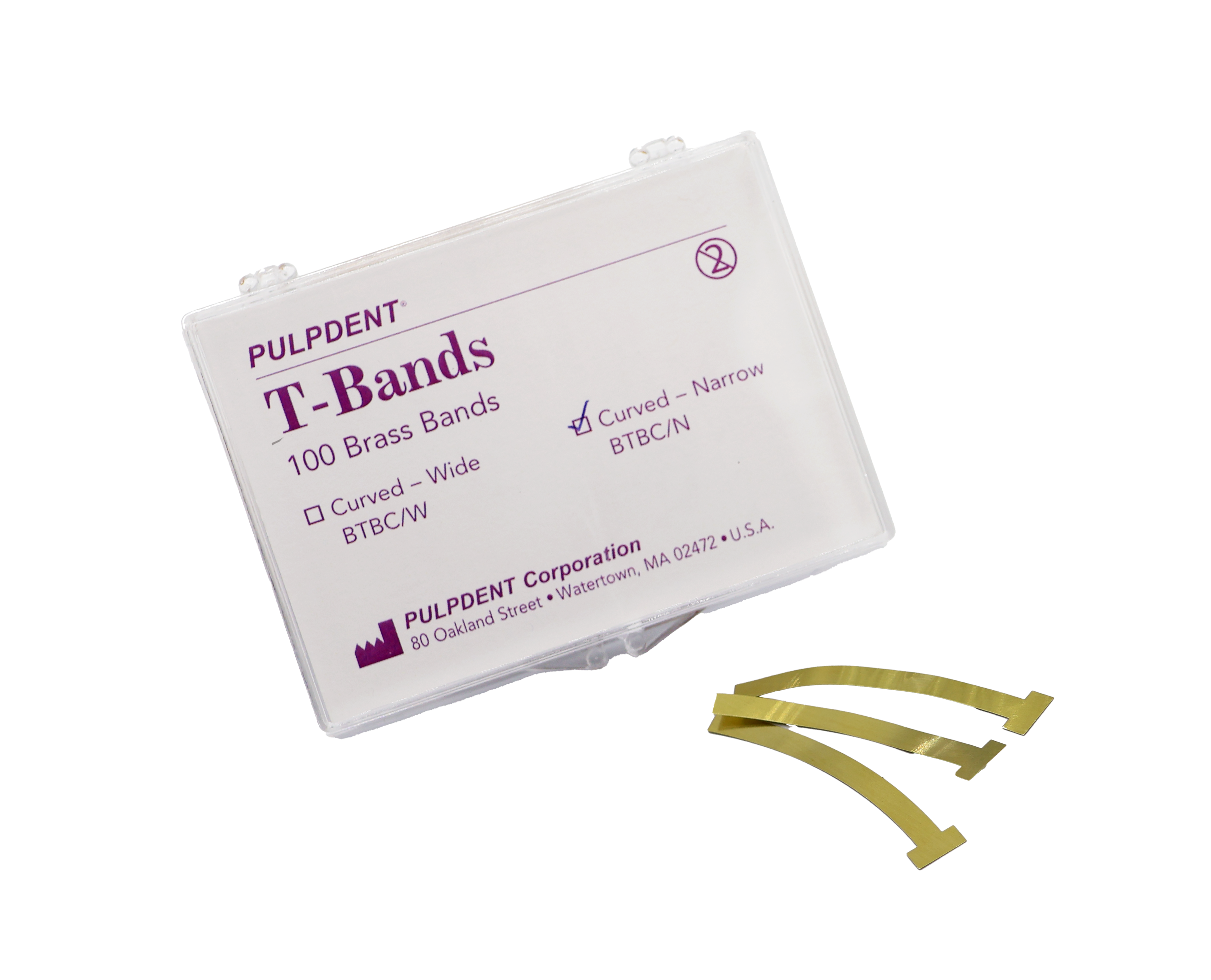 T-Bands, Curved/Narrow, Brass, 100/Pk, BTBC/N thumbnail 4