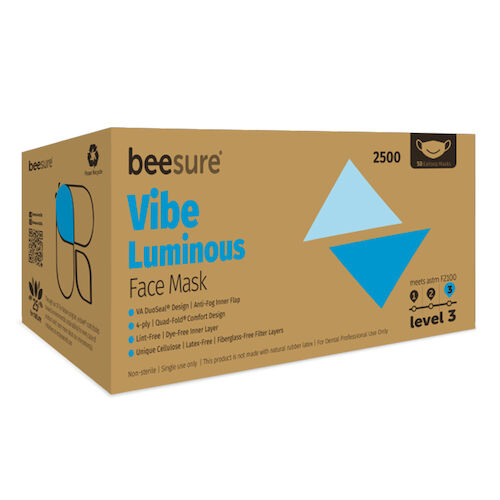 Vibe Face Masks, ASTM Level 3, Luminous Blue, 50/Bx, BE2500 thumbnail 11