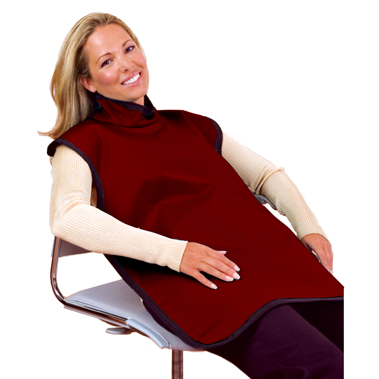 Flow Lead Free Bib Adult X-Ray Apron W/Collar Burgundy 75051NL-18 product image