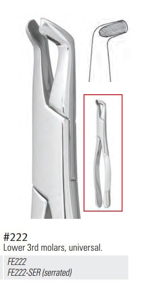 Forceps Size 222 Lower Universal Serrated Ea thumbnail 2