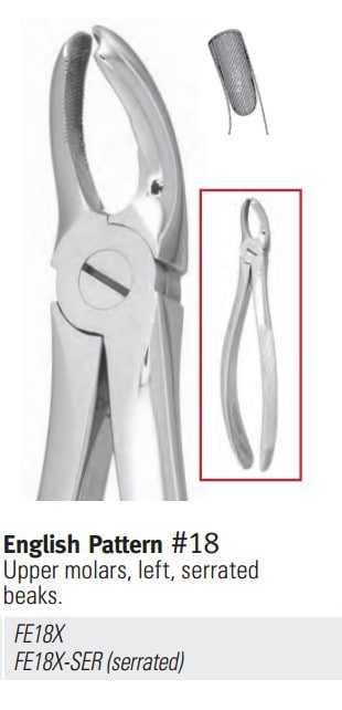 Nordent - Extraction Forceps English Pattern #18x Serrated product image