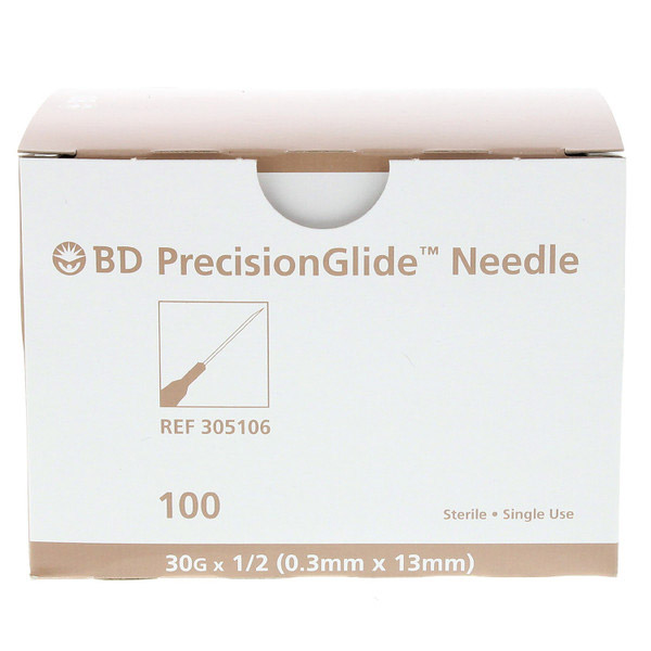 PrecisionGlide Luer Lock Needles for Wand, Regular Bevel, 30 g x 1", Beige, 100/Pk, 305128 thumbnail 6