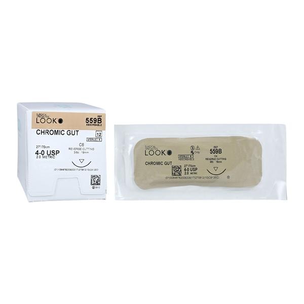 Chromic Gut Suture with C6 Needle (RC), 3/8 Circle, 27"/70 cm, # 4-0, 12/Pk, 559B thumbnail 11