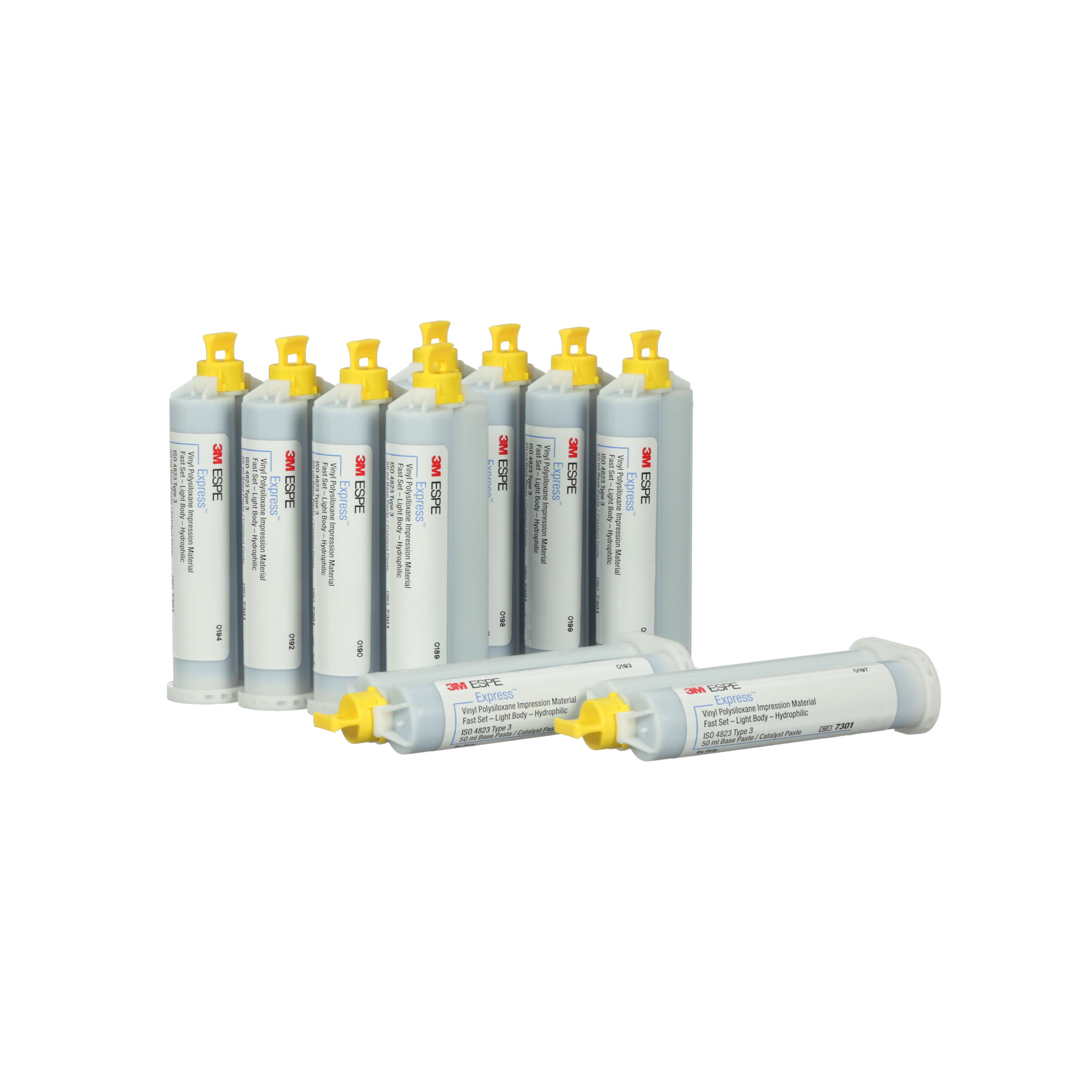 Express Hydrophilic VPS Impression, Bulk Pack, Fast Set, 50 ml, Blue, 10/Pk, 7301T thumbnail 11