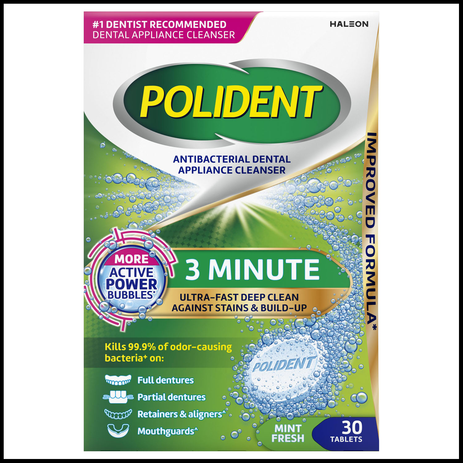 Polident 3-Minute Dental Appliance Cleanser 30/bx, 12 bx/cs thumbnail 3