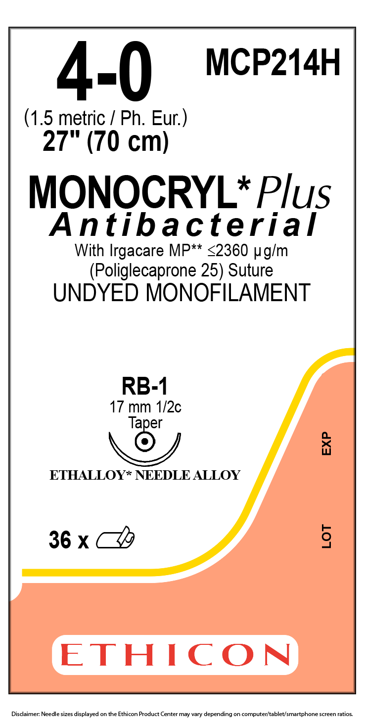 ETHICON MONOCRYL PLUS SUTURES MCP214H product image