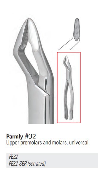 Nordent - Extraction Forceps #32 Upper Universal Bicuspids Serrated product image