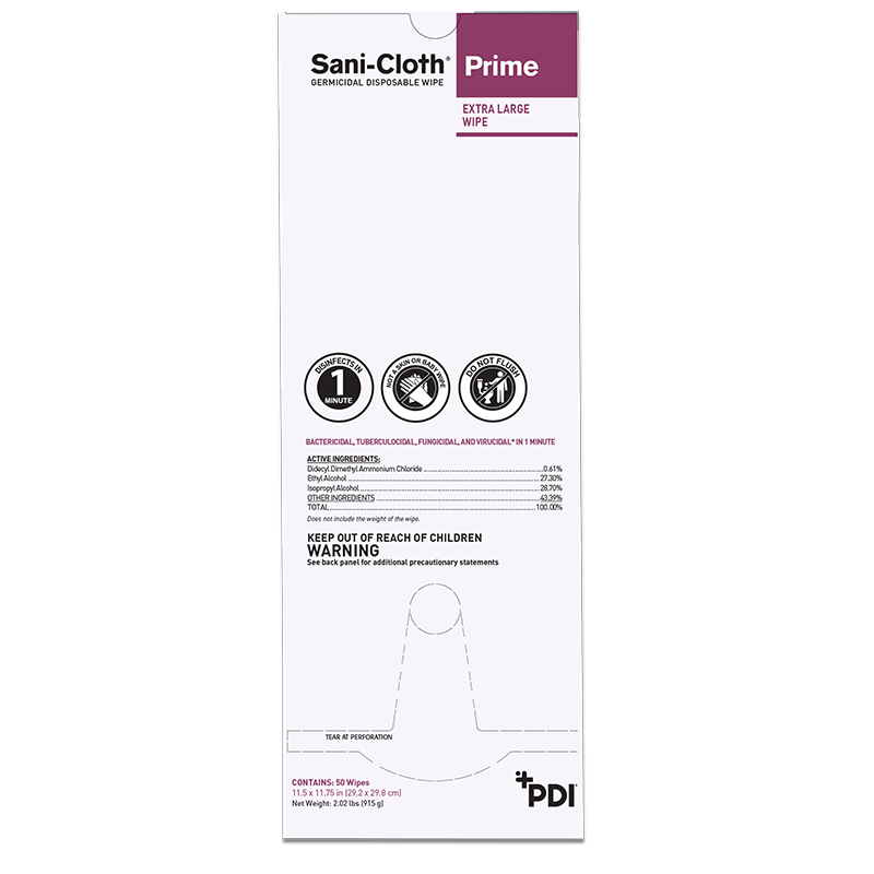 PDI SANI-CLOTH PRIME GERMICIDAL DISPOSABLE WIPE U13195 product image