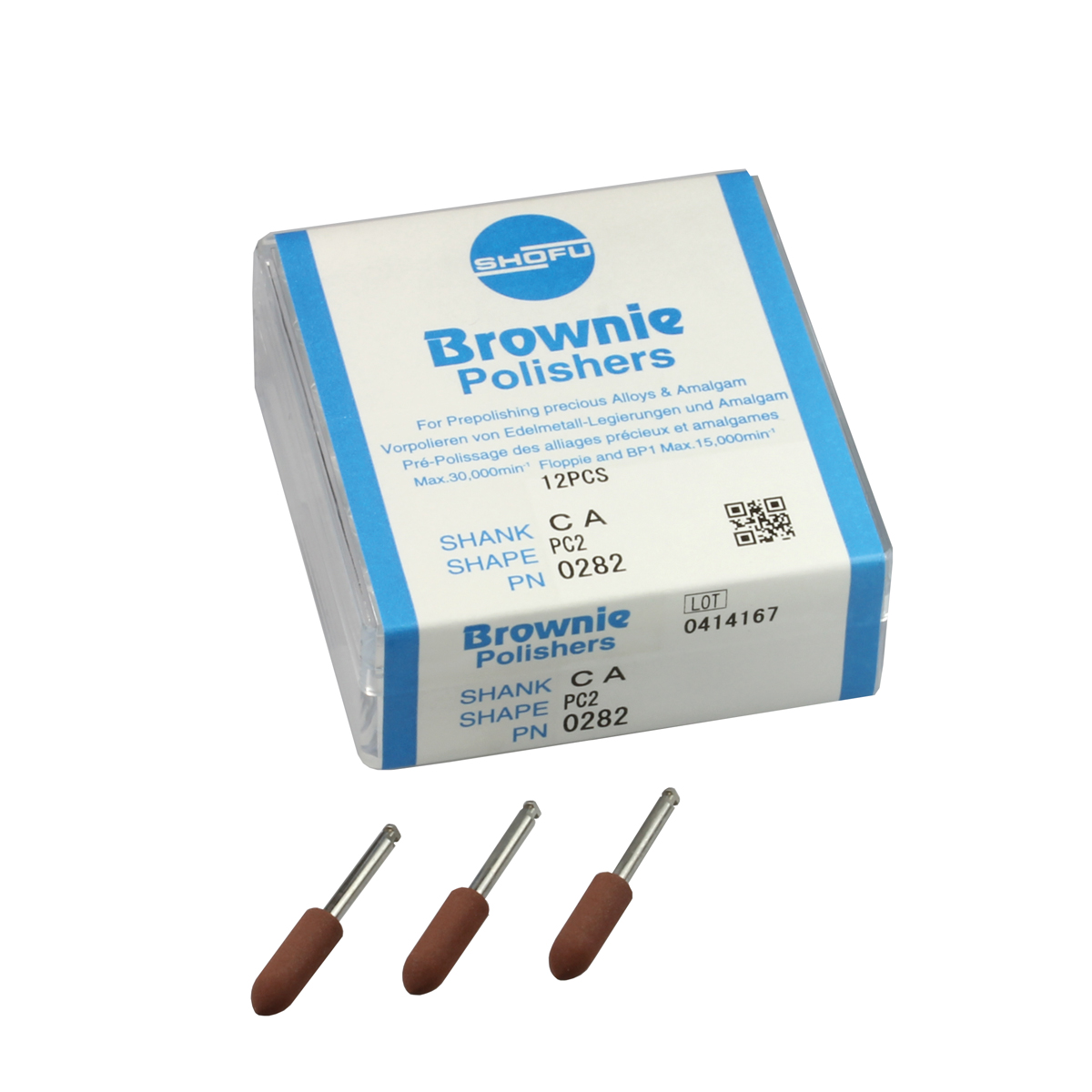 Brownie Polishers, Pre-Polishing, RA, Pointed Cylinder, # 050, Brown, 12/Pk, 0282 thumbnail 5