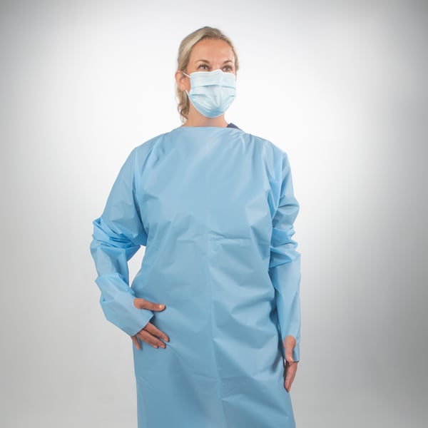 Protective Gown 80 Inch x 45 Inch Over-the-Head Poly AAMI Level 2 15Pk product image