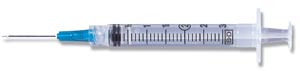 Hypodermic Syringes/Needle, with Luer Lock Tip, Regular Bevel, 3 ml, 21 Ga x 1.5", Green, 100/Pk thumbnail 8
