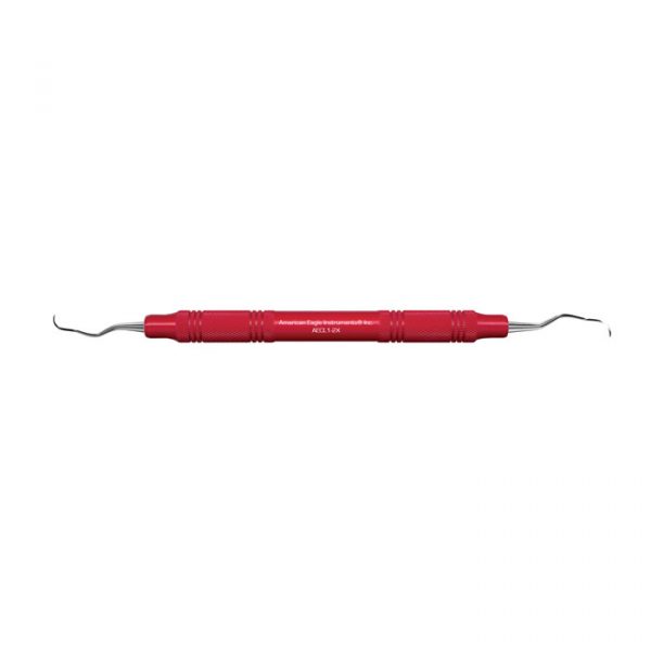 Universal Curette, # 1-2 Langer, Posterior Mesial/Distal, EagleLite Handle, Resin, 3/8", Red, 1/Pk, AECL1-2X thumbnail 10