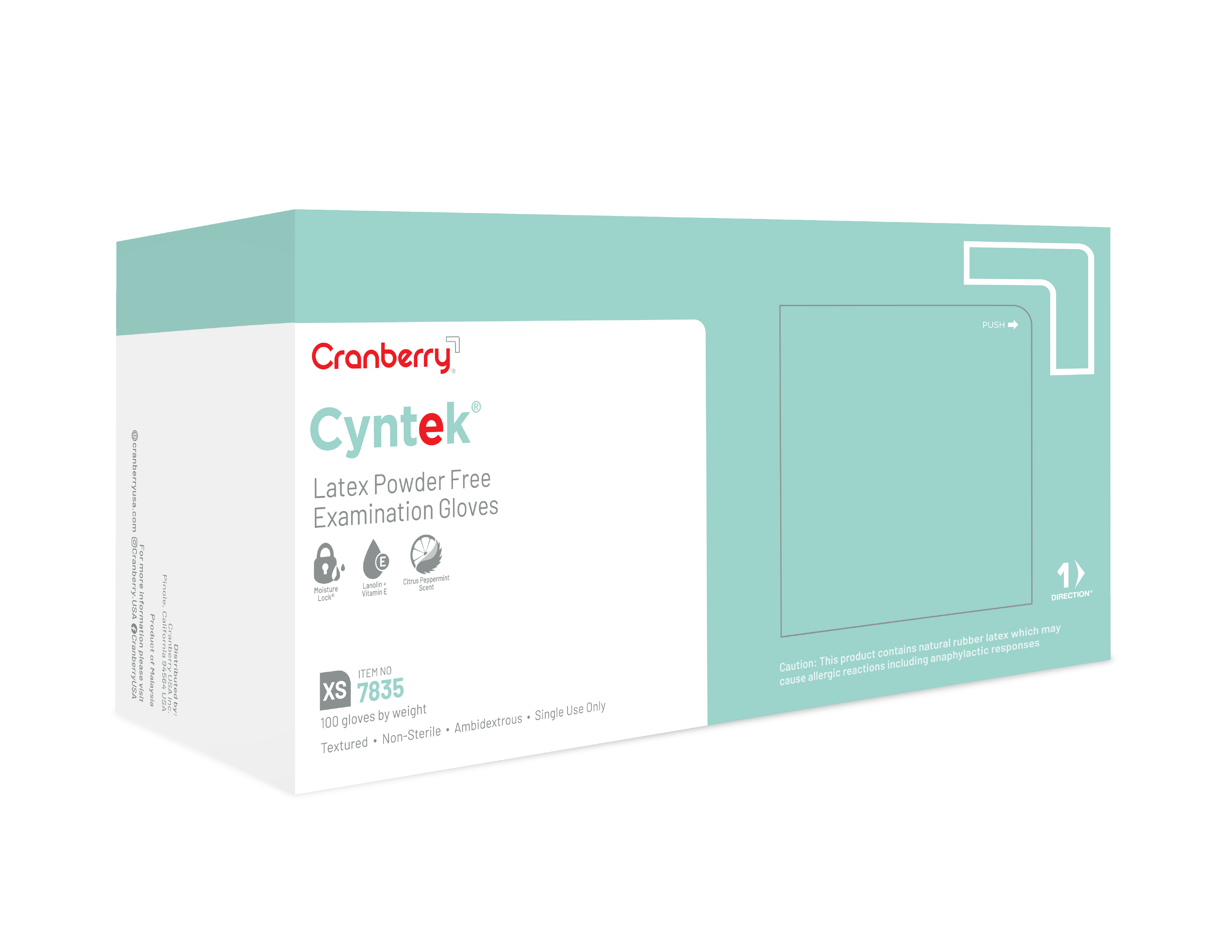 Cyntek PF Latex Gloves: X-Small, Powder-Free 100/Bx. Non-Sterile - 7835 thumbnail 3