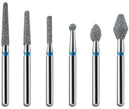 #SS252 Coarse BluWhite Diamond Bur Flame FG Short Shank Pack of 5 thumbnail 2