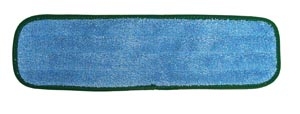 Wet Mop Pad Velcro Blue Microfiber with Green Binding 5 Inch x 18 Inch (DROP SHIP ONLY from Golden Star Inc. - $100 minimum order for prepaid freight outside the continental U.S. $50 dollar minimum order inside the continental U.S.) product image