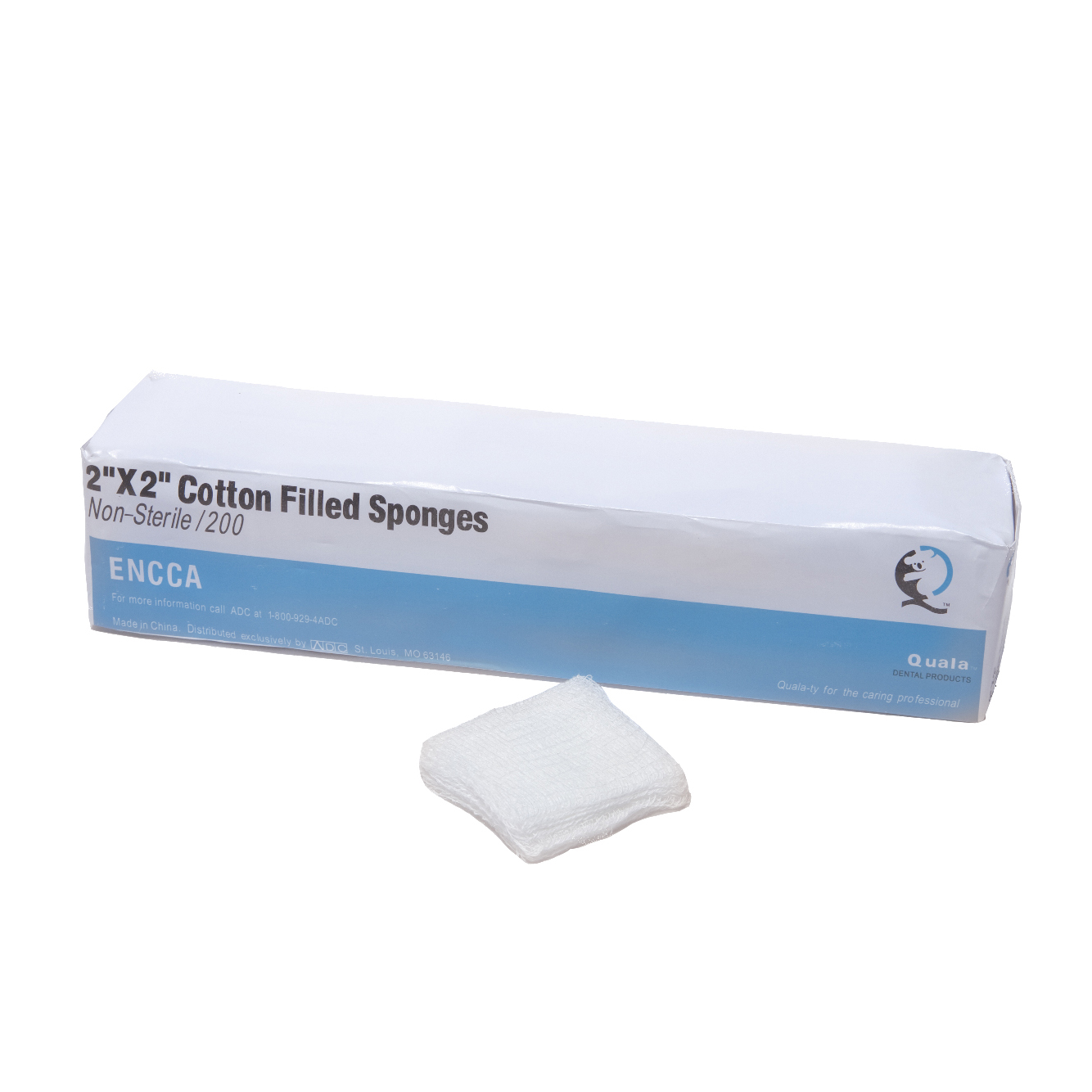Quala - 2X2 Cotton Filled Sponges 5000/Cs - Quala - 2X2 Cotton Filled Sponges 5000/Cs - Image 1