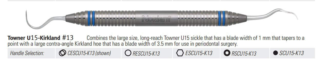 #13 Kirkland - Towner U15 Anterior Scaler DURALite Round Handle Double-end thumbnail 3