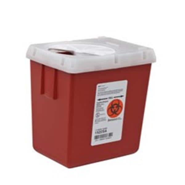 Phlebotomy Sharps Container, 2.2 Qt, Red, 1/Pk, 1522SA thumbnail 10
