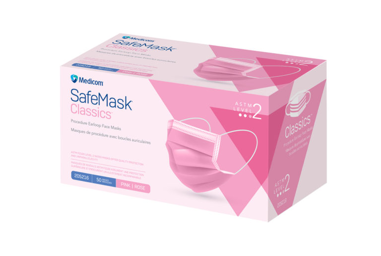SafeMask Classics Earloop Masks, Level 2, Pink, 50/Bx, 205216 thumbnail 5