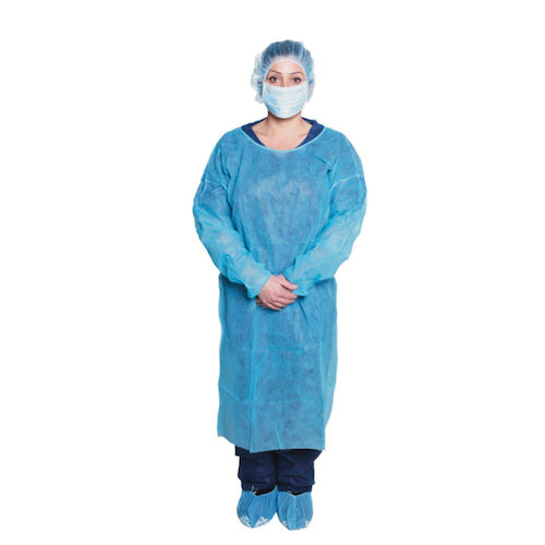Isolation Gown Spunbonded Polypropylene Unisize Blue 50/Ca thumbnail 5