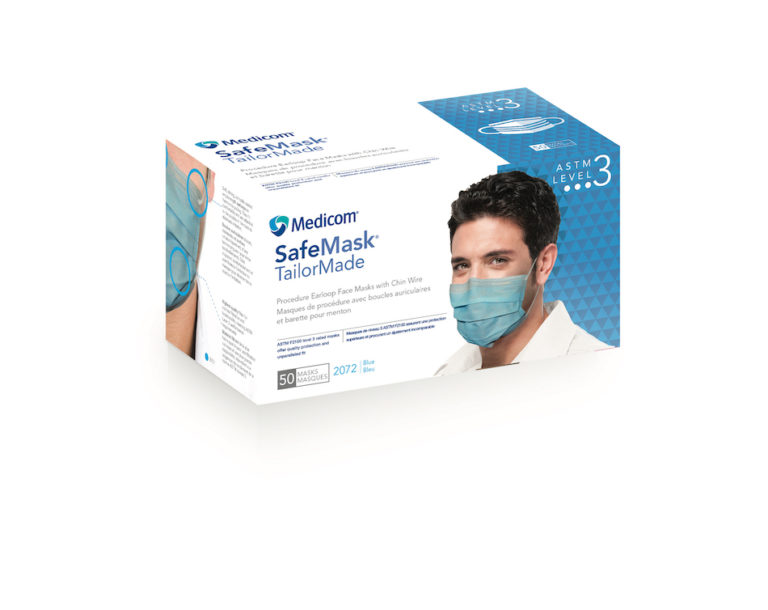 SafeMask TailorMade Procedure Mask with Chin Wire, ASTM Level 3, Blue, 50/Box, 2072 thumbnail 13