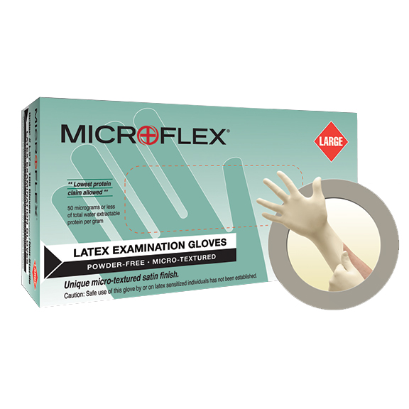 MICROFLEX E-Grip Latex Exam Gloves X-Large Natural Non-Sterile 100/Bx thumbnail 6