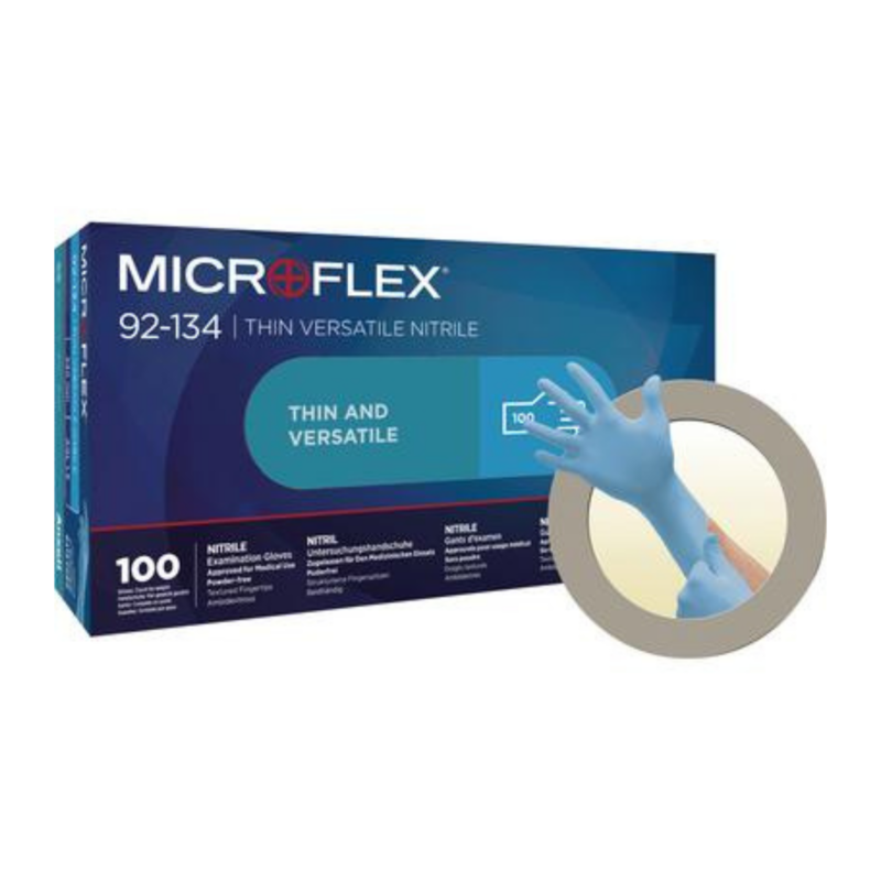 Ansell - Microflex Nitrile Gloves 100/Bx Blue Medium, 92134080 thumbnail 10