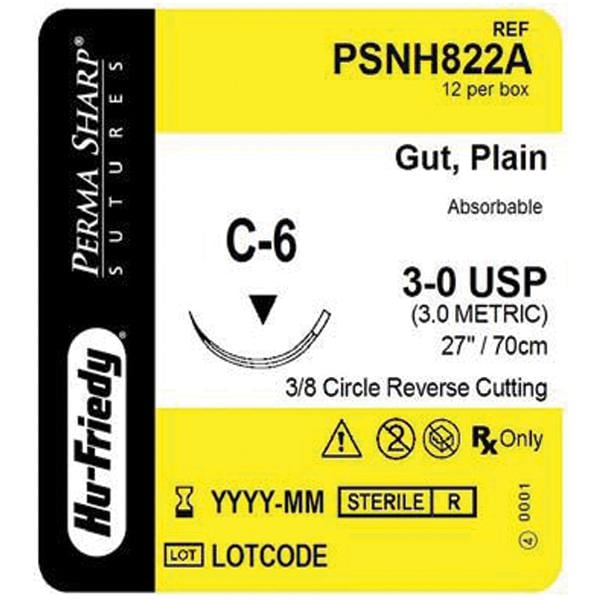 Suture Plain Gut C-6 Needle 3-0 Box of 12 thumbnail 11