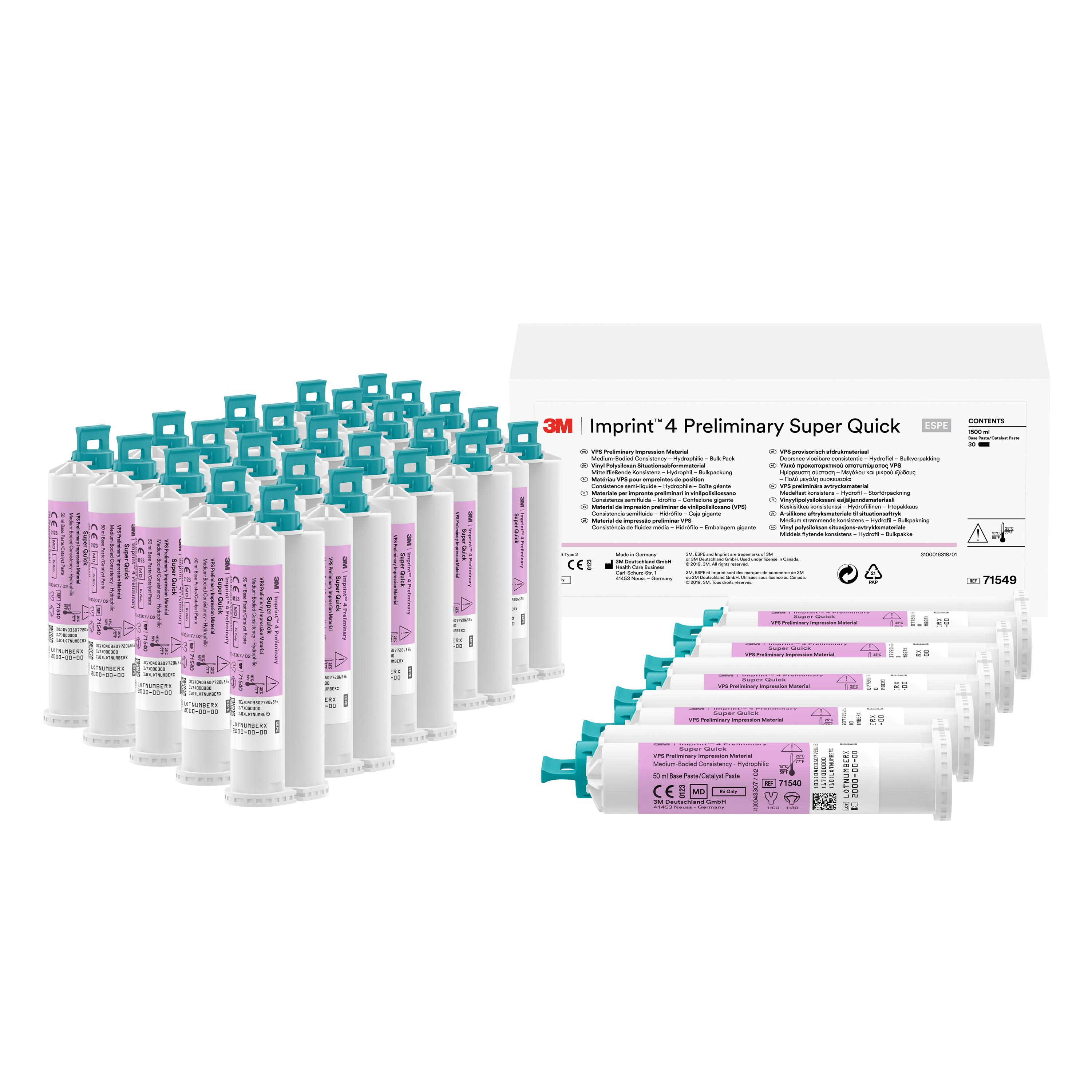Imprint 4 Preliminary VPS Alginate Cartridge, Bulk Set, Super Quick, 50 ml, 30/Pk thumbnail 7