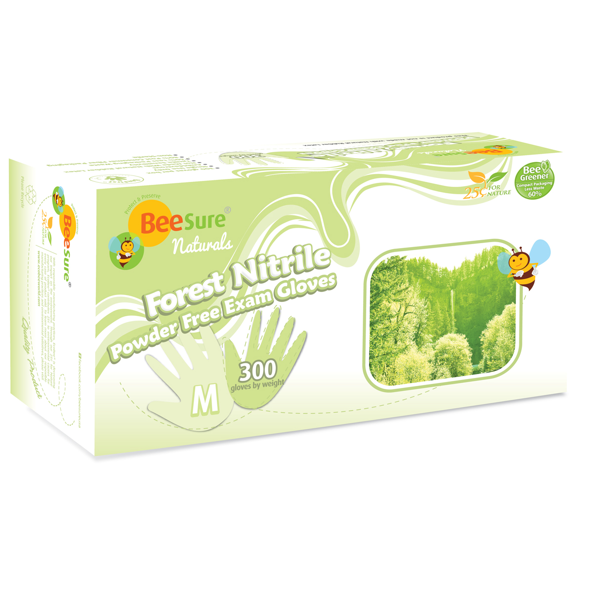 KNK - BeeSure Forest Powder Free Nitrile Exam Glove - X-Small product image