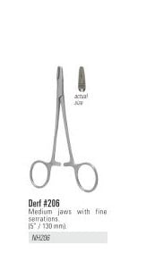Needle Holder Derf Serrated Stainless Steel Size 206 5 in / 130 mm Ea product image