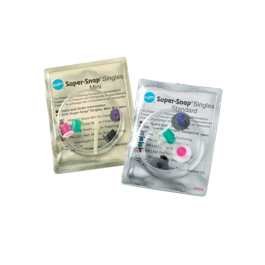 Super-Snap Disposable Singles Disks, CA, Mini, 8 mm, Assorted Grit, 48/Pk, 0503 product image