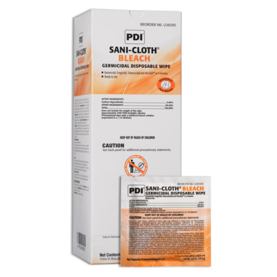 Sani-Cloth Bleach Germicidal Wipes X-Large Individual Packets 40/Bx product image