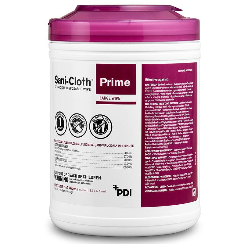 Sani-Cloth Prime Germicidal Disinfectant Large Canister 160/Cn thumbnail 8