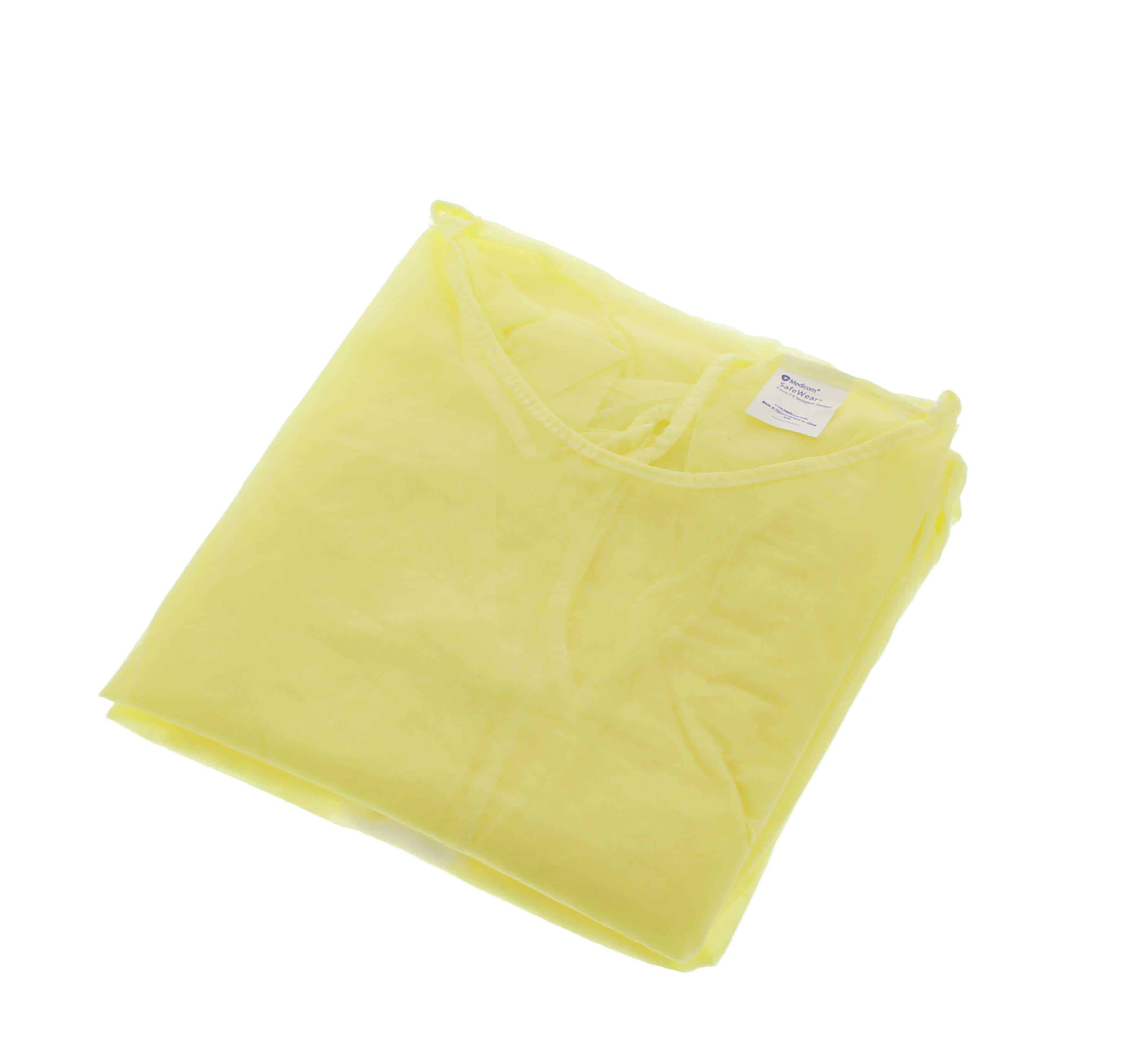 ValuMax Yellow Isolation Gown with Elastic Cuffs X-Large Latex-Free Splash Resistant Case of 50 thumbnail 2