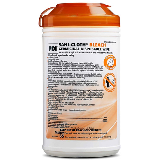 Sani-Cloth Bleach Germicidal Disinfectant X-Large Canister 65/Cn thumbnail 2