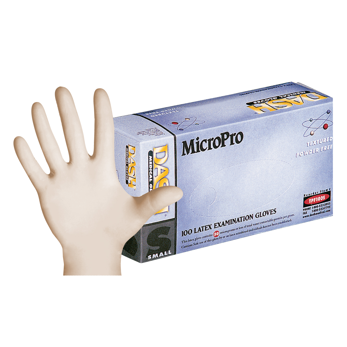 Micropro Latex Exam Gloves Small Natural Non-Sterile thumbnail 9