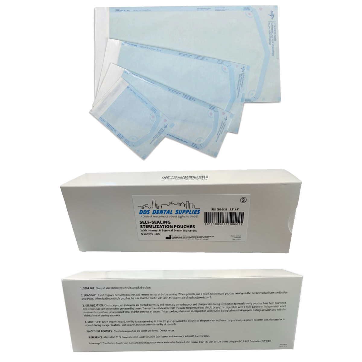 Self Seal Sterilization Pouches 5-1/4 x 10 200Pk product image