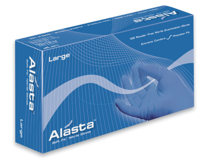 Alasta Soft Fit Nitrile Exam Gloves X-Large Blue Non-Sterile product image