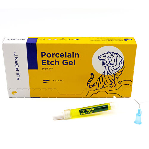 Porcelain Etch Gel, 9.6% Hydrofluoric Acid, Syringe Kit, 1.2 ml, Yellow, 4/Pk, PEG thumbnail 11