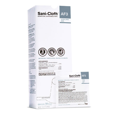 Sani-Cloth AF3 Germicidal Wipes X-Large Individual Packets 50/Bx thumbnail 3