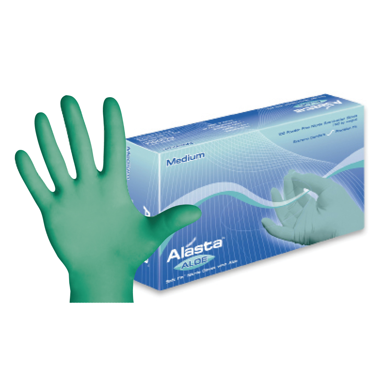 Alasta Aloe Nitrile Exam Gloves Small Green Non-Sterile thumbnail 11
