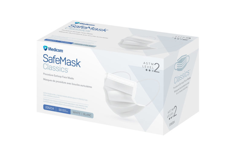 SafeMask Classics Earloop Masks, Level 2, White, 50/Bx, 205214 thumbnail 5