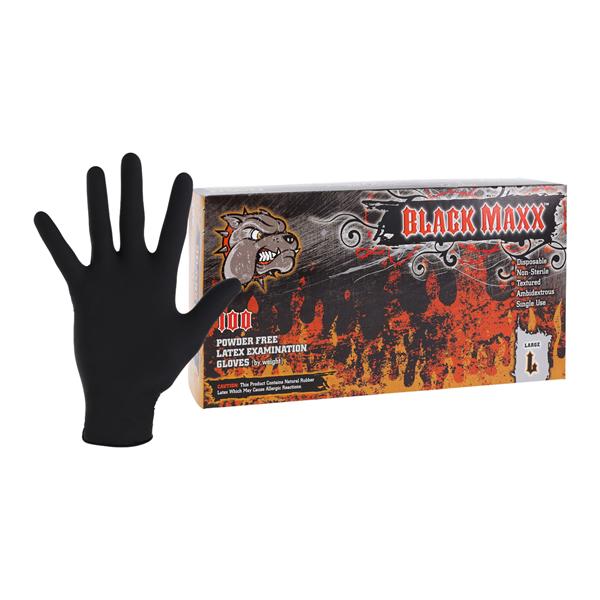 Black Maxx Latex Exam Gloves Large Black Non-Sterile thumbnail 3