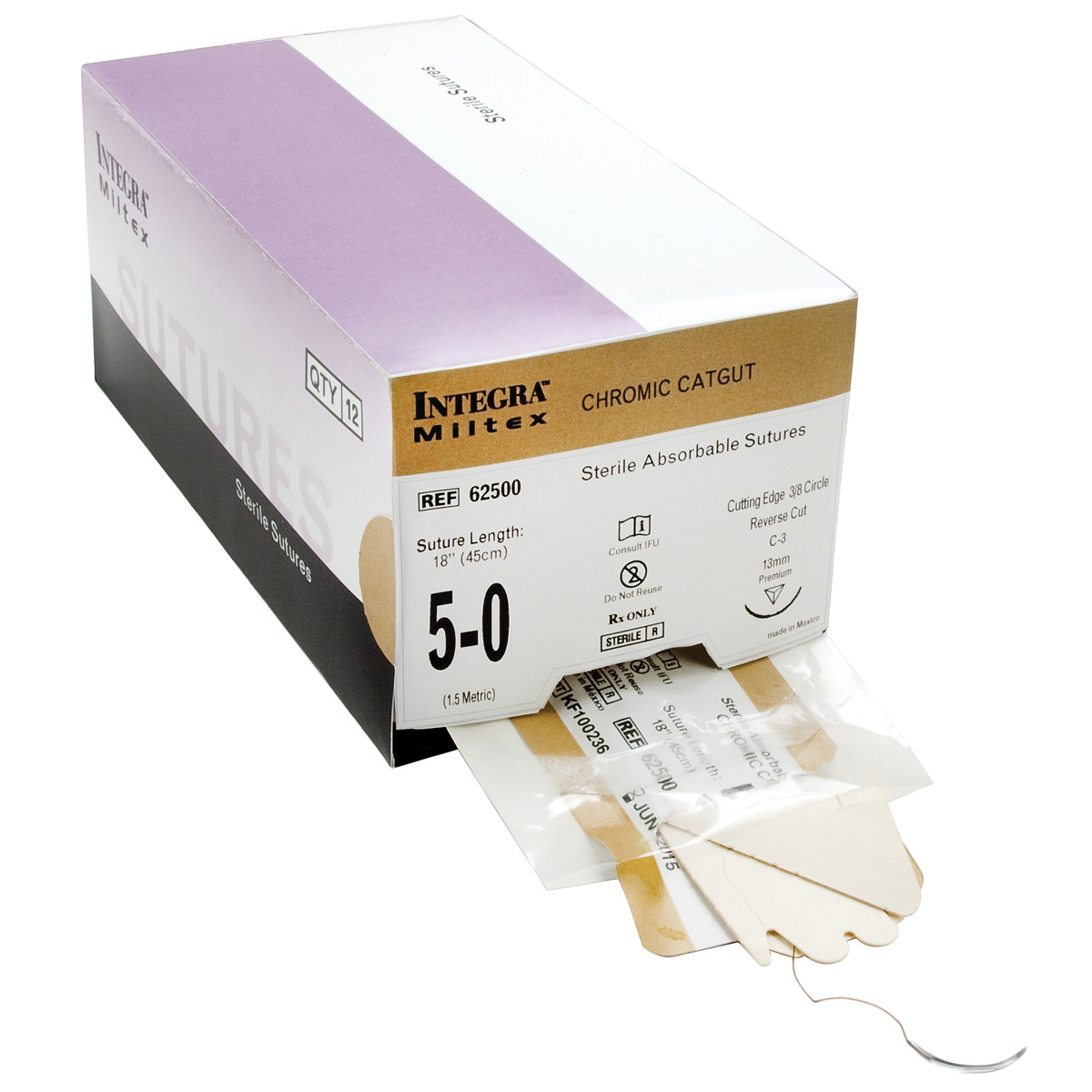 _ Suture 4-0 18" Chromic Gut Monofilament C-6 Beige 12/Bx thumbnail 4