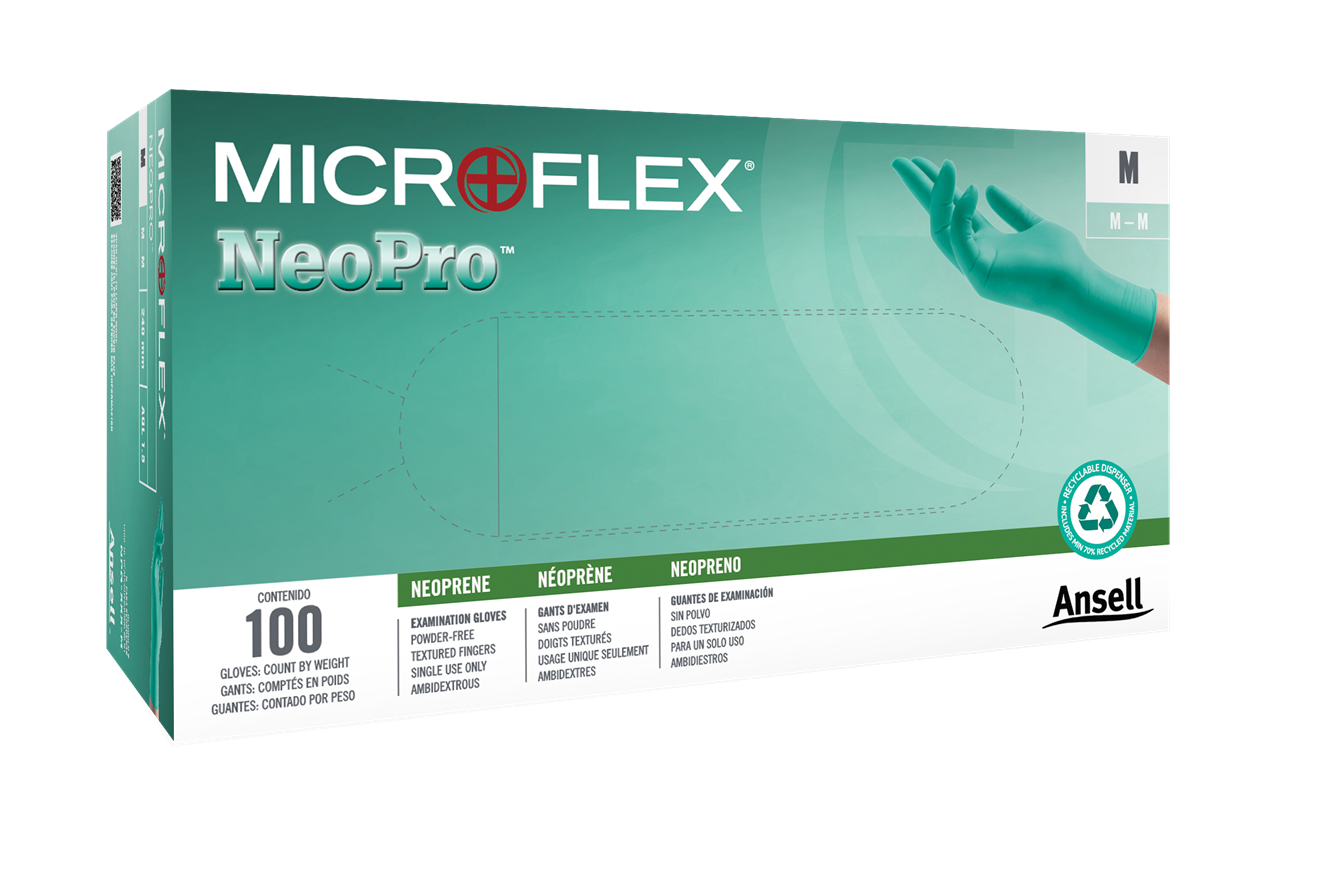 NeoPro Chloroprene Gloves, Powder-Free, Medium, Green, 100/Box, NPG-888-M thumbnail 11