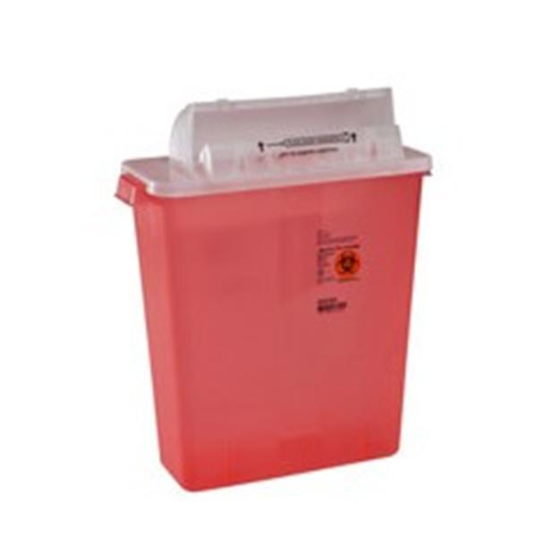 SharpSafety™	In-Room™ Transparent Red Sharps Container with Counter Balanced Lid 3gal thumbnail 3