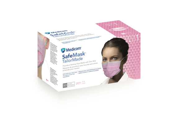 SafeMask TailorMade Procedure Mask with Chin Wire, ASTM Level 1, Pink, 50/Box, 2071 thumbnail 7