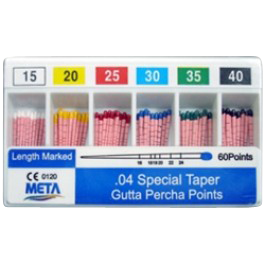 #20 Gutta Percha Points .04 Taper Pack of 60 - #20 Gutta Percha Points .04 Taper Pack of 60 - Image 1