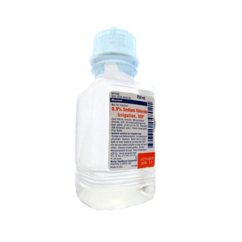 Sodium Chloride Irrigation 0.9% 250mL 24/Case Baxter 2F7122-24 product image